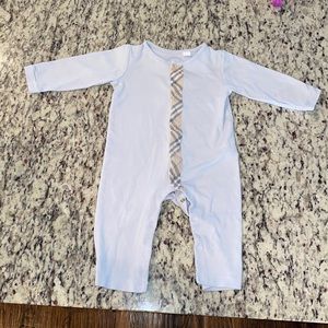Light blue Burberry boys one piece